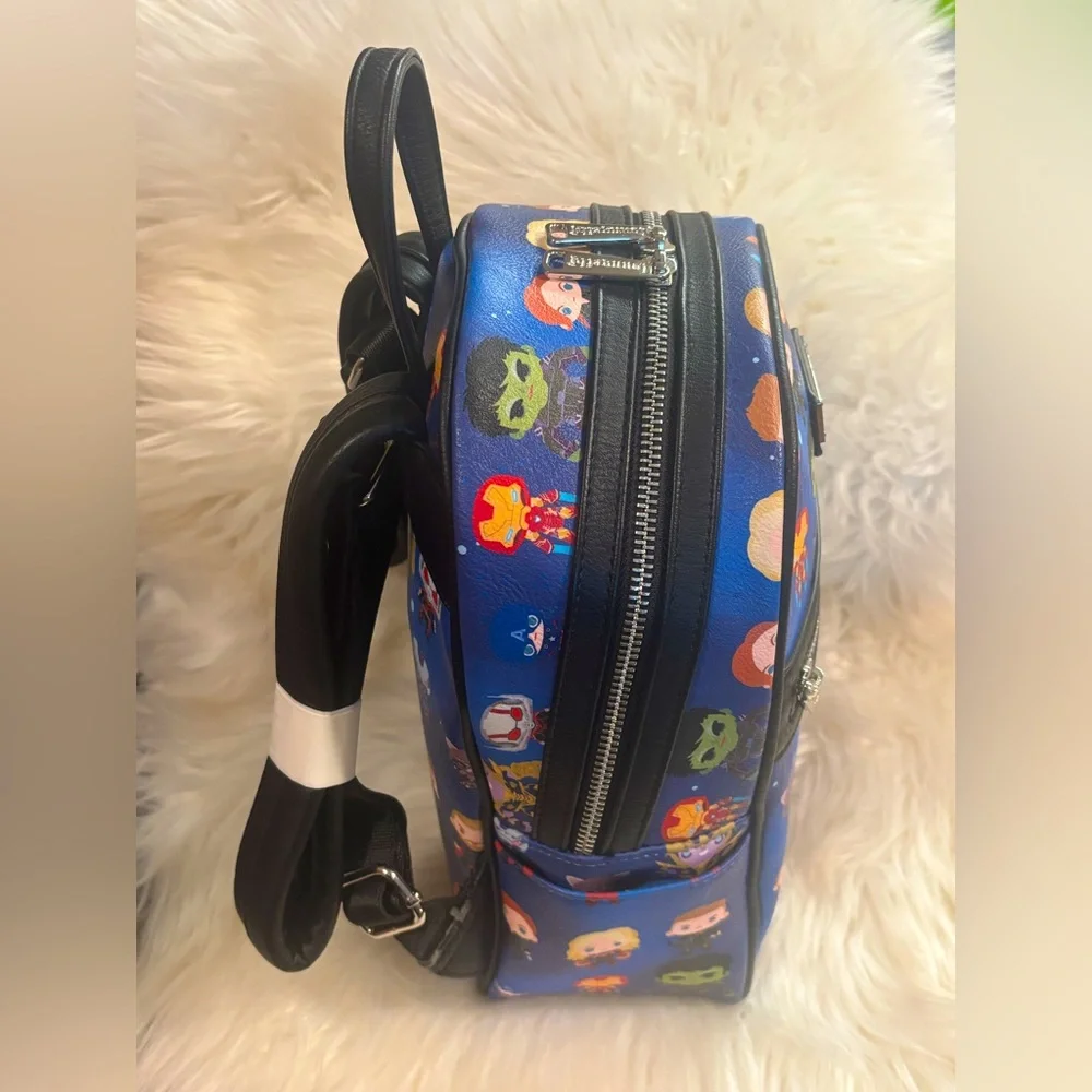 Loungefly Avengers Chibi AOP Mini Backpack EUC